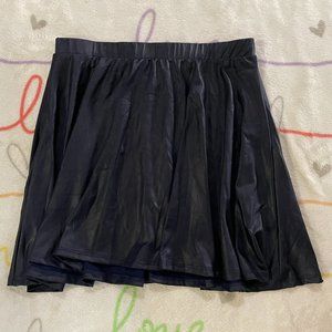 Black Navy Blue Pleather Mini Skirt Womans sz Small S